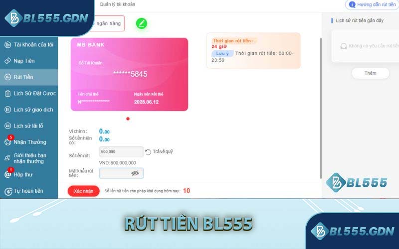Rút Tiền BL555
